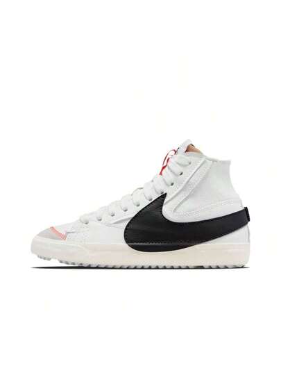 Nike حذاء رياضي رجالي من طراز Blazer '77 Jumbo متوسط الارتفاع غير قابل للانزلاق ومقاوم للتآكل