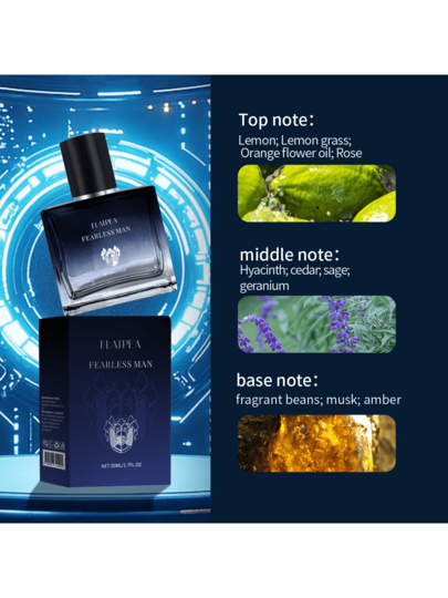 FLATPEA كولونيا للرجال عطرة بشكل طويل الأمد ذات رائحة الماسك والميل المائل إلى الأزرق، 50 مل، عطر ذائع الصيت
