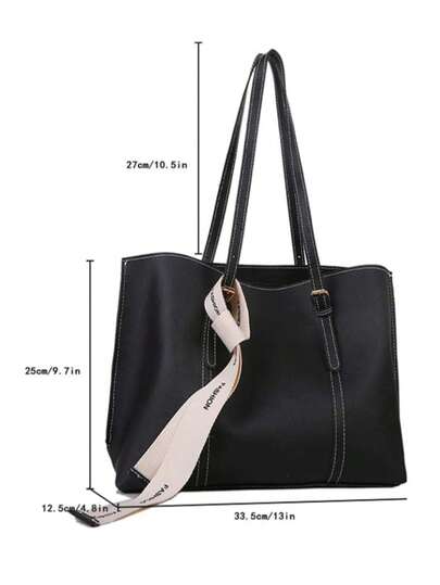 حقيبة يد كبيرة السعة مزينة بفيونكة، حقيبة يد خفيفة الوزن للاستخدام اليومي والعمل، هدية مناسبة لعيد الأم للأمهات والمراهقات والفتيات والنساء وطلاب الجامعة والمهنيين الشباب، للمكتب والجامعة والعمل والتنقل والأنشطة الخارجية