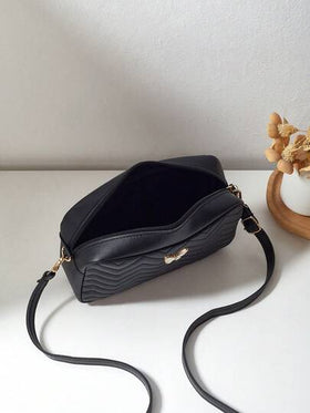 حقيبة نسائية عصرية وكاجوال, مع حزام كتف قابل للفصل والتعديل, حقيبة عبر الجسم مربعة صغيرة, تصميم رشيق بأجزاء معدنية على شكل فراشة وسحاب, مناسبة للسفر والتسوق