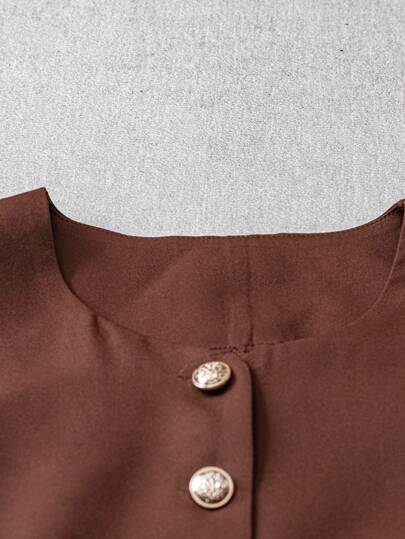 SHEIN LUNE كارديجان نسائي بياقة طاقم أنيق وكاجوال بطراز عتيق