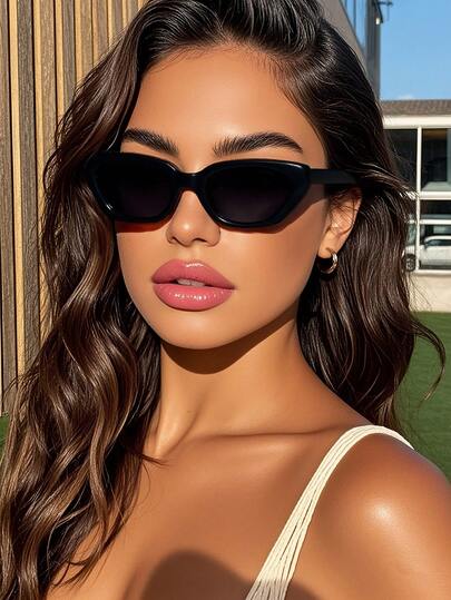 نظارة شمسية بإطار أسود بتصميم عين القطة مناسبة للجنسين، مناسبة لمهرجانات الموسيقى الإلكترونية والسفر والعطلات والأنشطة الرياضية والقيادة والملابس العطلات والشاطئ والخروجات والملحقات الصيفية والرحلات العائلية والجولف والتنزه والملابس الأنيقة والملحقات ذات