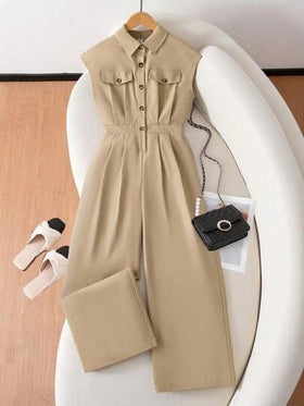 SHEIN ارتداء سهل للصيف للفتيات، جمبسوت قفزة ذات ربطة عقدة على الخصر