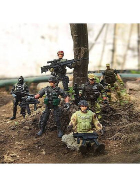 6 قطع مجموعة أرقام عمل جندي أمريكي من الحرب العالمية الثانية وفريق SWAT، تشمل على ملحقات أسلحة، مناسبة للأطفال الأولاد والبنات، ديكور الغرفة، تماثيل صغيرة، جنود صغيرة، إكسسوارات للمراهقين