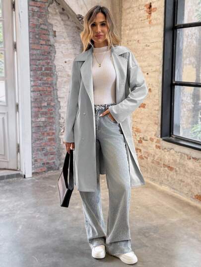 EMERY ROSE معطف سترة للنساء بلون أساسي مناسب للارتداء اليومي