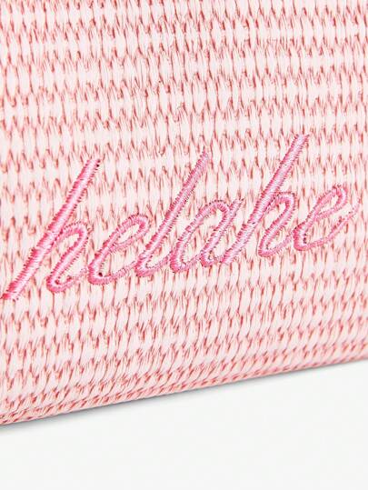 SHEIN BAE حقيبة نسيج ملونة مربعات موّشاة بأزهار معلقة، لحمل البضائع لاستعمال يومي