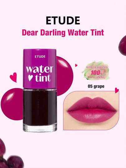 ETUDE أحمر شفاه مرطب عزيزي 05 عنب، لون نابض بالحيوية وساطع، مُنقى بمستخلصات الرمان والجريب فروت المرطبة، يغذي الشفاه، مكياج كوري، جمال كوري، طقم هدايا، 9 جرام / 0.31 أونصة