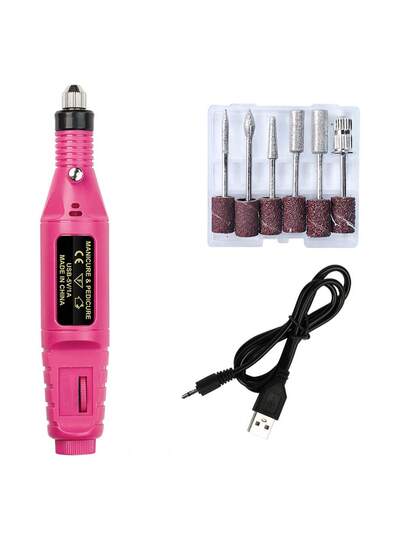 جهاز تنظيف الأظافر الكهربائي المحمول، يعمل بالطاقة من منفذ USB، طقم ملف أظافر كهربائي احترافي، مناسب للأظافر الأكريليك والجل - تنظيف وتلميع سهل - أداة عناية بالأظافر فعالة وسهلة الاستخدام، أداة تلميع وتشكيل الأظافر، مناسبة للاستخدام المنزلي والصالون، ل...