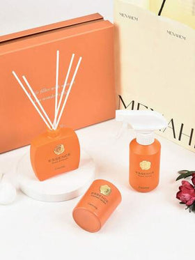 قطعة واحدة من طقم هدايا فاخر من الشموع المعطرة، موزع قصبات 100 مل، رذاذ عطري 150 مل، شمعة معطرة بدون دخان 100 جرام، هدية رقيقة للنساء، عطر غرفة العلاج بالروائح، مناسب جدًا لهدايا عيد الميلاد، هدايا عيد الحب، هدايا عيد الأم.