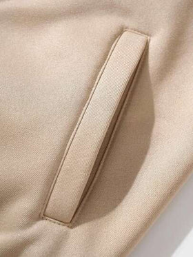 SHEIN معطف واسع بسيط كاكي للمراهقين، طراز عفوي وجامعي، مريح، أنيق، متعدد الاستخدامات، قماش ناعم، مناسب للارتداء اليومي والمدرسة والسفر والأنشطة الخارجية
