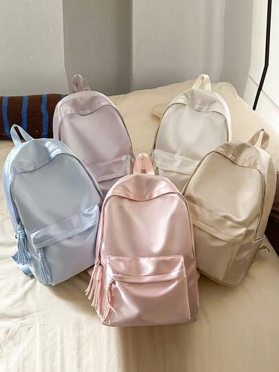 حقيبة ظهر نسائية عصرية وكاجوال، بتصميم بسيط ومتعدد الاستخدامات، مناسبة للأسلوب الجامعي والسفر والتنقل، وصالحة للاستخدام العام بين الجنسين شنطه جامعه شنط جامعات شنطة ظهر للسفر حقيبه جامعه