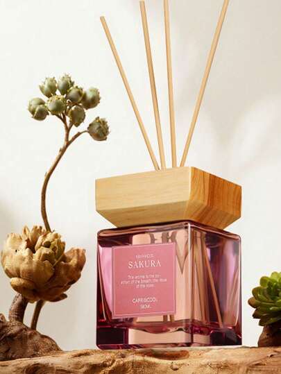SHEIN زجاجة هدية، معطر منزلي، زجاجة عطر للعائلة للديكور، مناسب للصالة والنوم والمكتب والحمام - معطر هواء أنيق ، موضوع العطلات. 1 موزع ريد بسعة 16.9 أونصة / 500 مل, أعواد روائح