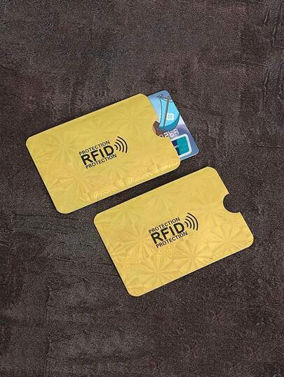 10 قطع واقي بطاقة حجب RFID بألوان عشوائية، حامل بطاقة ائتمان معدني من سبيكة الألومنيوم، أكمام محفظة للبطاقات البنكية/الهوية للنساء، محفظة صغيرة، محفظة، محفظة RFID، محفظة بطاقات