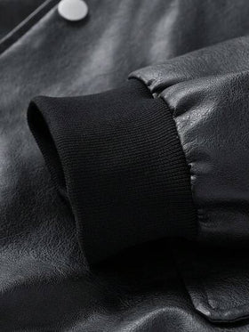 جاكيت جلدية للدراجات النارية للرجال، طويلة الأكمام، عصرية وكاجوال، متعددة الاستخدامات، مناسبة للخريف والشتاء
