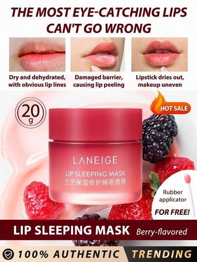 Laneige قناع النوم للشفاه من لانيج (توت)، 20 جرام / مصنوع بفيتامين سي وزيت بذور موروموروا وزبدة الشيا، غني بمضادات الأكسدة، مصمم للشفاه الجافة والمتقشرة / مغذي، مرطب، فيتامين سي، زيت بذور موروموروا وزبدة الشيا، مضادات الأكسدة، شفاه جافة ومتقشرة [تغليف عشو