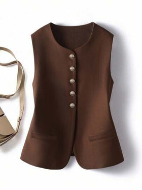 SHEIN LUNE كارديجان نسائي بياقة طاقم أنيق وكاجوال بطراز عتيق