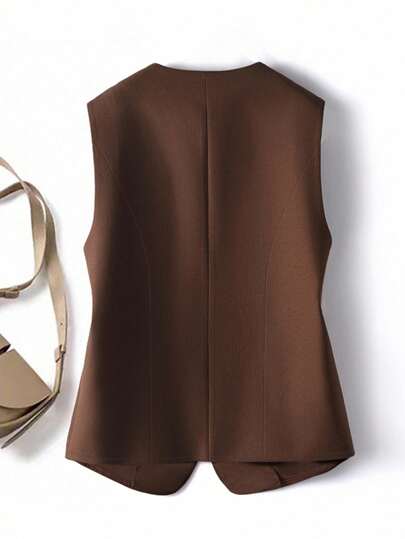 SHEIN LUNE كارديجان نسائي بياقة طاقم أنيق وكاجوال بطراز عتيق