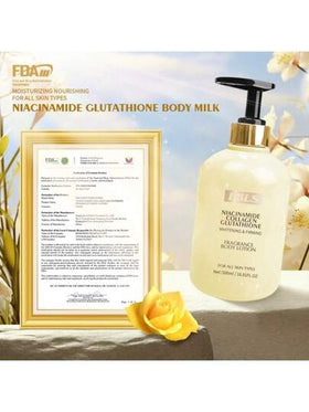 كريم جسم مبيض بالنياسينامايد والكولاجين والجلوتاثيون بحماية SPF 90+، مشرق ومرطب ومغذي للعناية بالجسم، مناسب لجميع أنواع البشرة