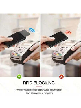 حامل بطاقات RFID مغناطيسي للرجال من OBCREATOR - محفظة بنظرة واحدة، تصميم معدني أسود متوافق مع ، مثالي للعطلات والاستخدام اليومي، محفظة حامل بطاقات، إكسسوار حديث، بناء متين، هدية للرجال، هدية عيد ميلاد، هدية مضحكة، هدايا صغيرة، أفكار هدايا