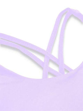SHEIN ملابس علوية ملابس علوية فاتحة للمراهقات جوانبها مطاطية مرنة للرياضة ، ظهر متقاطع بنمط اليوغا ، صدرية رياضية قابلة للإزالة مبطنة ، ماصة للرطوبة وامتصاص العرق