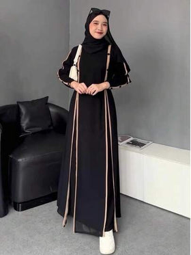 فستان نسائي عربي موديع، تصميم فضفاض كاجوال، يتميز بعباءة رمضان