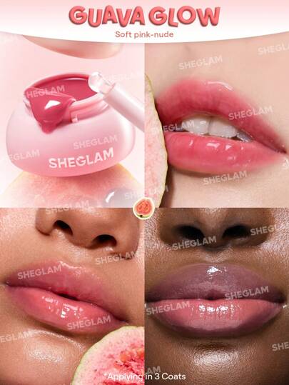 SHEGLAM Hydra Jelly Pocket بلسم شفاه-Guava Glow روج تنت أرواج علامة تجارية جمال مكياج ميكب مستحضرات تجميل للنساء الفتيات مثالي لفصل الشتاء الربيع مثالي ل- Y2K أزياء أنيقة رمضان هدية حفلة جاهز أفضل لون