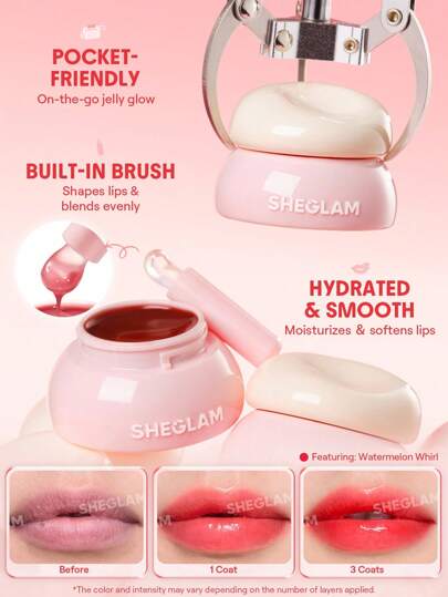 SHEGLAM Hydra Jelly Pocket بلسم شفاه-Guava Glow روج تنت أرواج علامة تجارية جمال مكياج ميكب مستحضرات تجميل للنساء الفتيات مثالي لفصل الشتاء الربيع مثالي ل- Y2K أزياء أنيقة رمضان هدية حفلة جاهز أفضل لون
