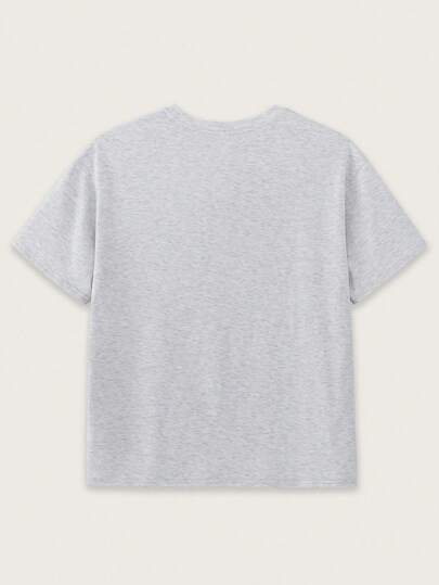SHEIN قميص قصير الأكمام كاجوال للمراهقين الذكور, ملابس رياضية كاجوال بطراز البنك روك والكلية, مناسب للارتداء في الخارج والحفلات الموسيقية في الربيع والصيف