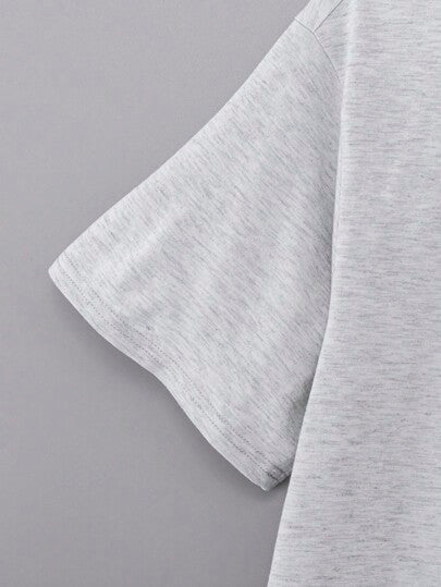 SHEIN قميص قصير الأكمام كاجوال للمراهقين الذكور, ملابس رياضية كاجوال بطراز البنك روك والكلية, مناسب للارتداء في الخارج والحفلات الموسيقية في الربيع والصيف