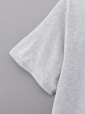 SHEIN قميص قصير الأكمام كاجوال للمراهقين الذكور, ملابس رياضية كاجوال بطراز البنك روك والكلية, مناسب للارتداء في الخارج والحفلات الموسيقية في الربيع والصيف