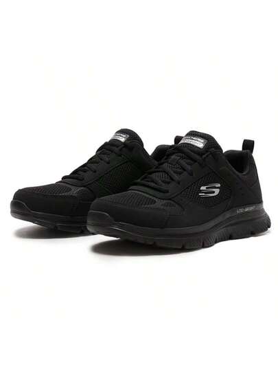 Skechers أحذية رجالية كاجوال للخارج، أحذية رجالية خفيفة الوزن ماصة للصدمات، أحذية سوداء للتنقل اليومي، أحذية رياضية كاجوال رباط للرجال، أحذية رياضية للداخل/الخارج، 8790230-BBK
