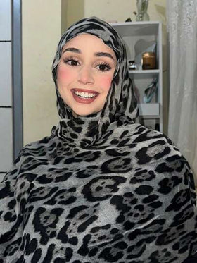 1 قطعة حجاب لسيدة بطبعة النمر البوهيمي الأنيق، وشاح لطيف ومتنفس بطراز الشارع، مناسب للاستخدام اليومي