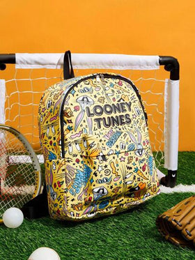 LOONEY TUNES X SHEIN 3 قطع/طقم طريف بنمط رسوم كرتونية حقيبة ظهر، حقيبة للأقلام، حقيبة غداء، حقيبة ظهر متعددة الوظائف، خفيفة الوزن، حقيبة أقلام محمولة، حقيبة غداء سعة كبيرة، مناسبة للكلية والجامعة والمدرسة الإعدادية/الثانوية والخارج والسفر والمدرسة الابتدا