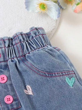SHEIN بنطلون هاريم ملون مطرز بزهور ناعم وراحة للبنات ، أنيق للعطلات/الشارع ، خفيف الوزن للصيف