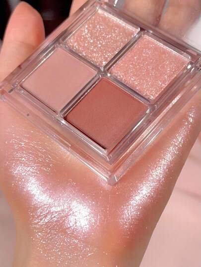 SHEGLAM ظلال العيون Cosmic Crystal Quad-Spellbound 4-Clolor Matte Glitter Eyeshadow Palette Neutral Tone Gold Rose Mauve Shine Glitter Long-Lasting Ultra Pigmented Smooth Blendable Eyeshadow Brown Eyeshadow علامة تجارية جمال مكياج ميكب مستحضرات تجميل للنس