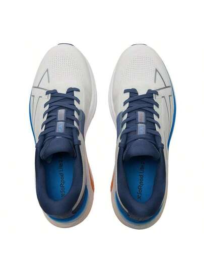 XTEP حذاء جري رجالي، سرعة 2000 كم/ساعة 3.0 بلس، جزء علوي خفيف الوزن من نسيج Flyknit، حذاء كاجوال مريح، 875319110001، أبيض/رمادي أزرق