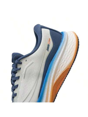 XTEP حذاء جري رجالي، سرعة 2000 كم/ساعة 3.0 بلس، جزء علوي خفيف الوزن من نسيج Flyknit، حذاء كاجوال مريح، 875319110001، أبيض/رمادي أزرق