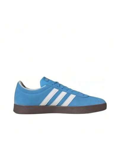 Adidas حذاء أديداس VL COURT 2.0 Vl Classic الرياضي المريح ذو الرقبة المنخفضة للجنسين باللونين الأزرق والأبيض