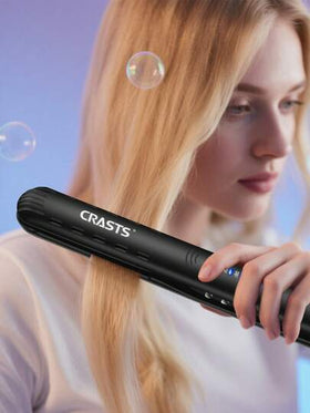 CRASTS مكواة تمليس الشعر كراستس: 2 في 1 مستقيم ومجعد، لاستخدام الصالون، قابلة للضبط 4 درجات، للشعر، تشمل ألواح الجبهة
