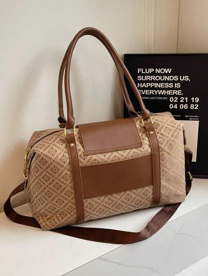 حقيبة يد كبيرة السعة ذات لون أحادي عصري، حقيبة سفر نهاية الأسبوع، حقيبة سباحة خفيفة الوزن أنيقة للنساء، حقيبة رياضة، حقيبة يوغا، حقيبة أمتعة، يمكن حملها باليد أو على الكتف، حقيبة سفر عمل، حقيبة تخزين الملابس للانتقال، مناسبة للمدرسة، لوازم المدرسة، الضرور
