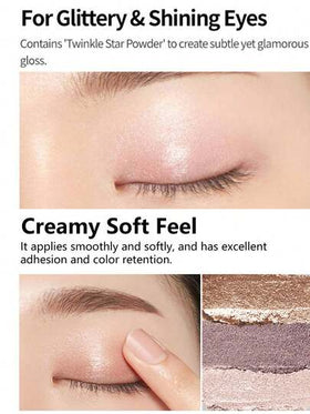 ETUDE 15 ظل عيون على شكل قوس وبريق ذهبي، بتركيبة ماسية لامعة، بتغليف مقاوم للانزلاق، بتغطية لونية عالية بلمسة واحدة، بدون كعكعة أو تجعد، مقاوم للتجعد على الطريقة الكورية، مكياج عيون مشرق، مبرز للجسم، سريع وسهل الاستخدام، مستحضرات تجميل كورية، 1.5 جرام/0.0