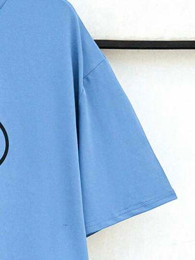 SHEIN قميص مطبوع كاجوال للمراهقين من الأولاد ، لون سادة ، مريح ، مناسب للذهاب للعمل والمدرسة والاستخدام اليومي والسفر والرياضة ، للربيع والصيف