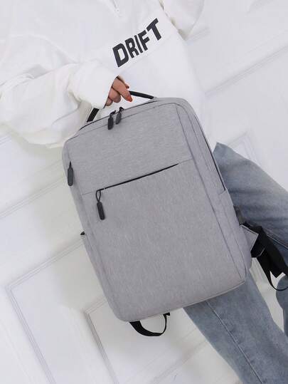 حقيبة ظهر كمبيوتر محمول للسفر خفيفة الوزن، حقيبة ظهر مصرح بها للطيران، حقيبة مدرسية جامعية متينة مع أشرطة قابلة للتعديل، حجيرات، رمادي، أسود، حقيبة ظهر للأعمال بطراز كاجوال | أشرطة مبطنة، حقائب ظهر للسفر، حقائب ظهر للكمبيوتر المحمول