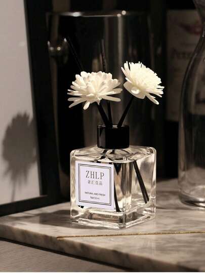 قطعة واحدة عطر منزلي من الأريج 50 مل للأجواء المنعشة والمحرقة بتأثير دائم للحمام والمرحاض ، التعطير بدون نيران (الكمية العشوائية من الزهور الزخرفية/عيدان أريج)