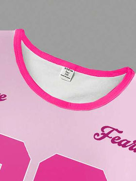 SHEIN Sparklyn طقم رياضي فضفاض 2 قطعة للبنات المراهقات، تيشيرت بياقة مستديرة وشورت متماسك مع طباعة الطيور وألوان متباينة، ملابس صيفية عصرية للشارع