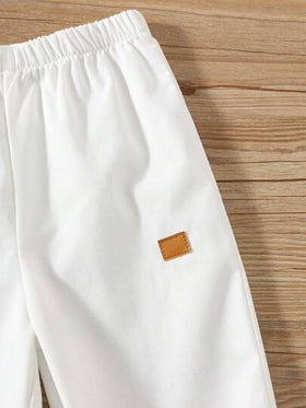 SHEIN طقم ملابس جنتلمان مدينة لطيف للأطفال الصبيان، قميص ذو ياقة مخططة باللون الأصفر + بنطال كاجوال أبيض، مناسب لحفلات عيد الميلاد، الحفلات المسائية، الأداء، حفلات الزفاف، حفلات استقبال المولود الجديد، احتفالات عيد الميلاد الأول