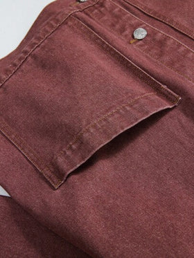 Manfinity Homme جاكيت جينز رسمية فضفاضة و كاجوال من طراز ريترو/فينتاج ، موديل فضفاض ملائم للربيع والخريف