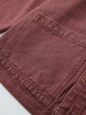 Manfinity Homme جاكيت جينز رسمية فضفاضة و كاجوال من طراز ريترو/فينتاج ، موديل فضفاض ملائم للربيع والخريف