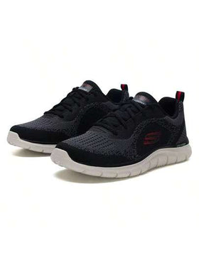 Skechers أحذية رجالية كاجوال، أحذية رياضية كاجوال برباط، مريحة وخفيفة الوزن للاستخدام اليومي، طراز 232699-BKRD