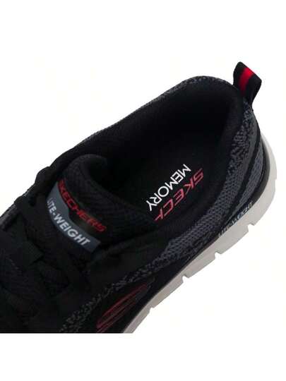 Skechers أحذية رجالية كاجوال، أحذية رياضية كاجوال برباط، مريحة وخفيفة الوزن للاستخدام اليومي، طراز 232699-BKRD